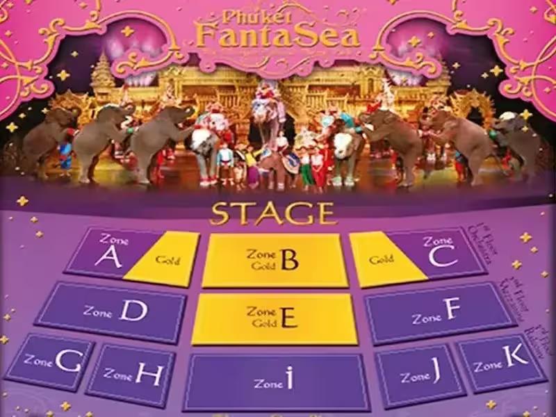 Majestic elephants performing on the grand stage at Phuket FantaSea cultural show