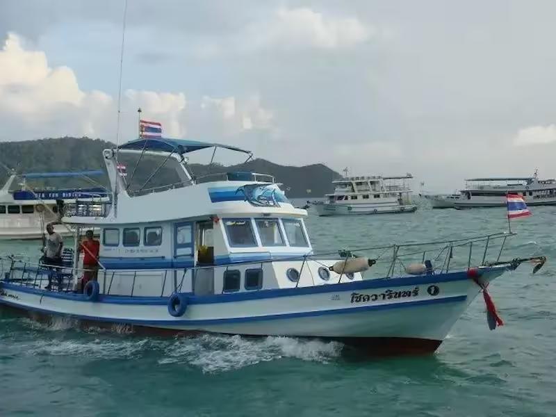 Sport fishing boat in the Andaman Sea ready for big game fishing from Phuket