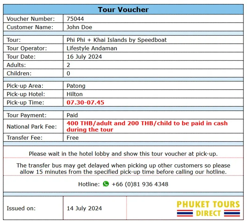 Tour Voucher