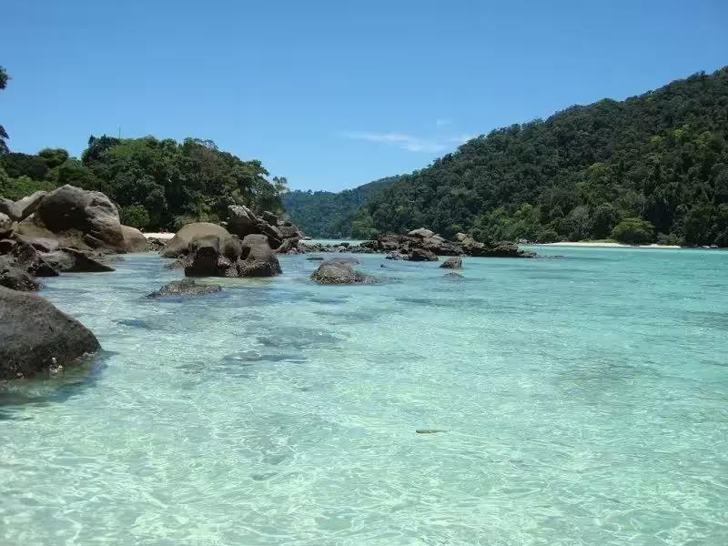 Iconic rock formation and coastline of the Surin Islands